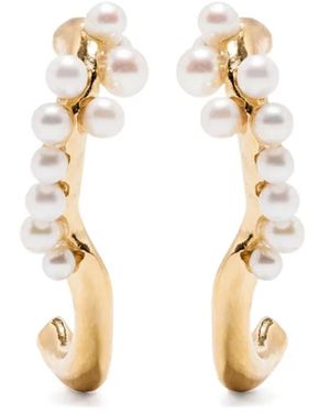 Beatriz Palacios Pearled Wave Earrings - Metallic