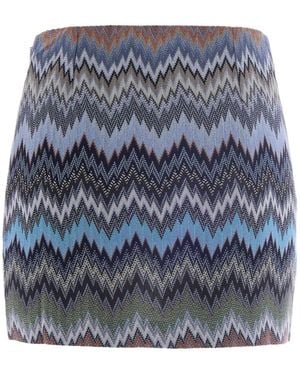 Missoni Chevron Mini Skirt - Gray