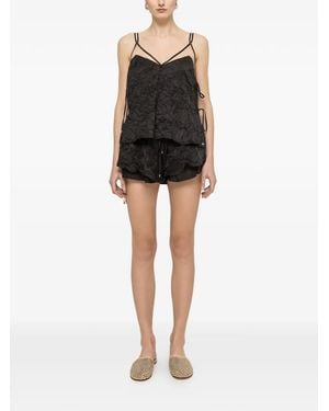 Nissa Short Court À Effet Froissé - Black