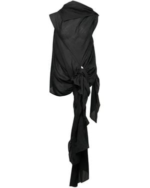 Yohji Yamamoto Blouse Sans Manches À Détail Torsadé - Black