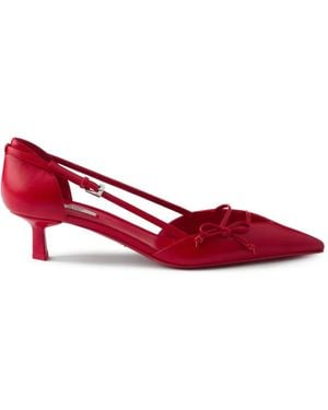 Prada Leather Court Shoes - Red