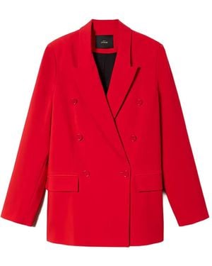 Twinset Double-breasted embroidered blazer - Rot