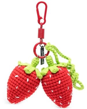 MC2 Saint Barth Strawberry Crochet Keyring - Red