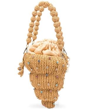 L'ALINGI Kristallverzierte Tote Bag - Mettallic
