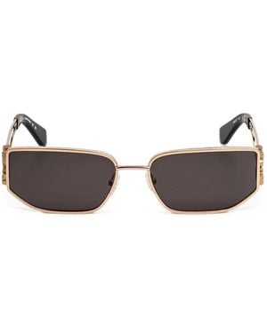 Off-White c/o Virgil Abloh Allen Arrows-Logo Geometric-Frame Sunglasses - Metallic