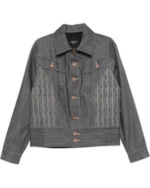 LABRUM LONDON Embroidered Denim Jacket - Grey