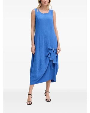 Joseph Ribkoff Textured Bow-Detail Midi Dress - Blue