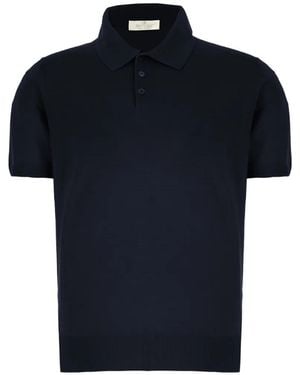 Panicale Short-Sleeve Silk Polo Shirt - Blue
