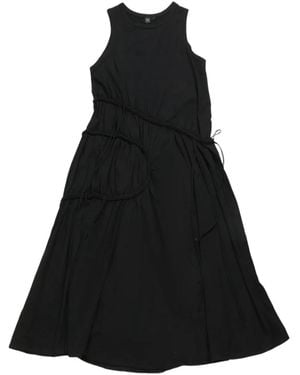 Y's Yohji Yamamoto Cotton Midi Dress - Black