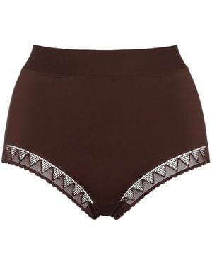Eres Stillness Lace-Trim Briefs - Brown