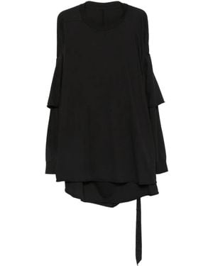 Rick Owens Layered-Sleeve Oversized T-Shirt - Black