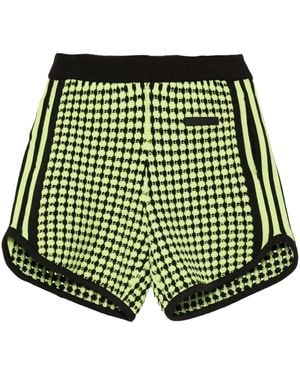 adidas X Wales Bonner Houndstoot Crochet-Knit Shorts - Green