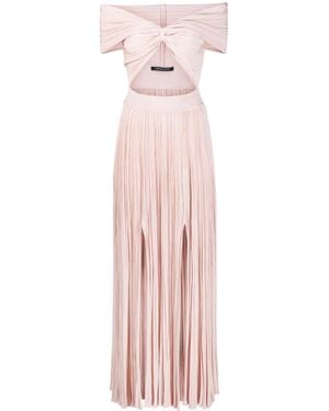Antonino Valenti Plissé-Effect Knit Cut-Out Dress - Pink