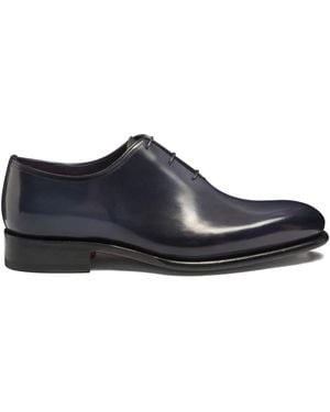 Santoni Leather Lace-Up Oxfords - Blue