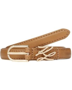 Karl Lagerfeld K/Autograph Buckle Leather Belt - Brown