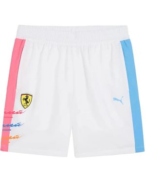 PUMA X Ferrari Miami T7 Joggingshorts mit Logo - Weiß