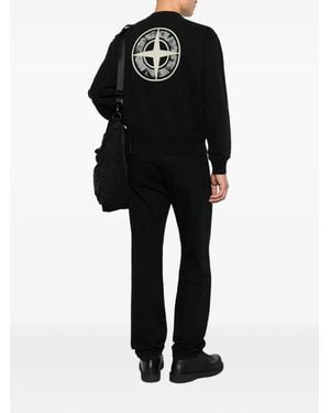 Stone Island Pullover Mit Logo-Print - Schwarz