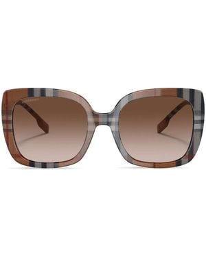 Burberry Be4323 Caroll Square-Frame Acetate Sunglasses - Brown