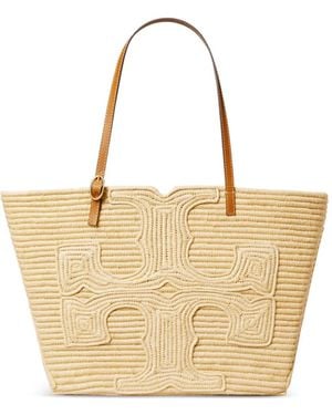 Tory Burch Ella Structured Straw Tote Bag - Natural