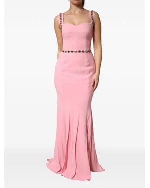 Dolce & Gabbana Embellished Mermaid Maxi Dress - Pink