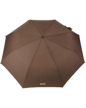 Moschino Striped Umbrella - Brown