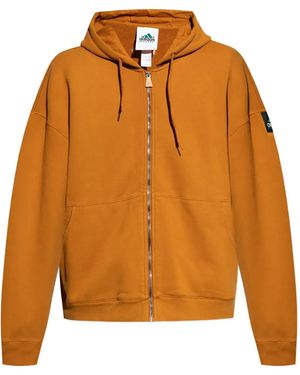 adidas Logo-Appliqué Zip-Up Hoodie - Orange