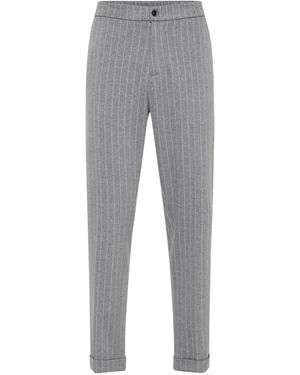 Billionaire Pinstripe-Pattern Trousers - Grey