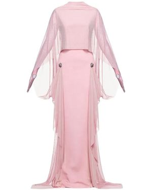 Chats by C.Dam Helix Buttons Drape Maxi Dress - Pink