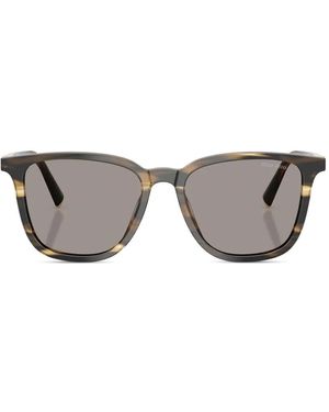 Miu Miu Square-Frame Striped Sunglasses - Grey