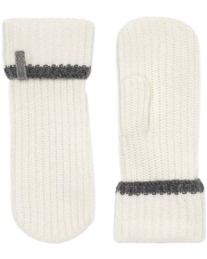 Brunello Cucinelli Cashmere Gloves - White