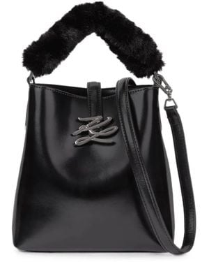 KARL LAGERFELD Kleine K/Autograph Beuteltasche - Schwarz