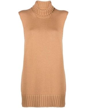Jil Sander Chunky-Knit Sleeveless Top - Brown