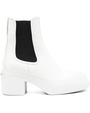 Marni 70Mm Leather Chelsea Boots - White