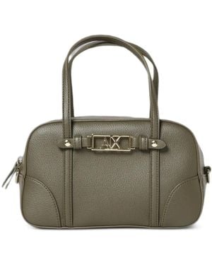 ARMANI EXCHANGE Borsa Tote Con Placca Logo - Metallizzato