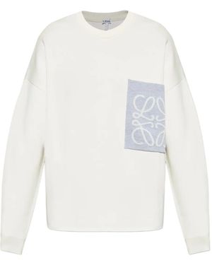 Loewe Pull À Patch Logo - Blanc