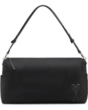 Ami Paris Heart-patch Shoulder Bag - ブラック