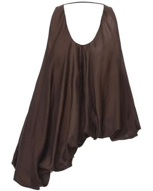 ili node Fleur Asymmetric Draped Top - Brown
