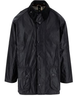 Barbour Corduroy-Collar Coat - Black