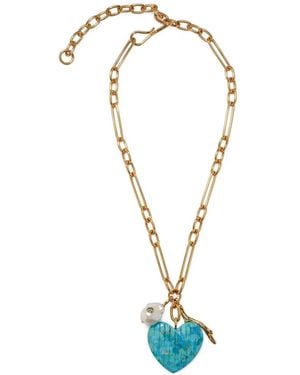 Lizzie Fortunato Heart-Pendant Necklace - Blue
