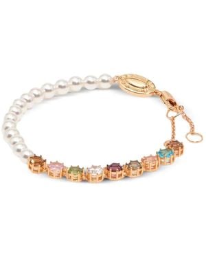 Bimba Y Lola Crystals And Pearls Bracelet - Metallic