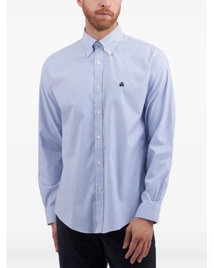 Brooks Brothers Striped-Pattern Buttoned Shirt - Blue
