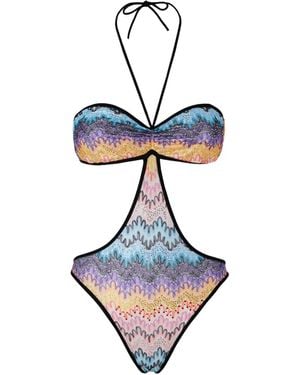 Missoni ジグザグ ワンピース水着 - ブルー