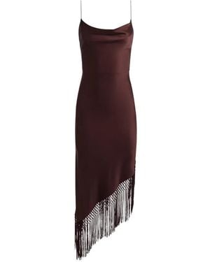 Alice + Olivia Harmony Fringe-Trimmed Asymmetrical Dress - Purple