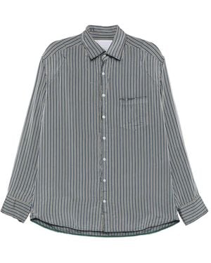 Kolor Striped-Pattern Shirt - Grey