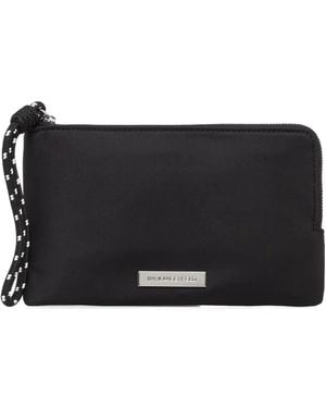 KARL LAGERFELD Logo-Plaque Rope-Trim Clutch Bag - Black