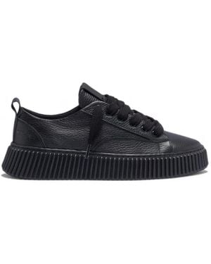 Rhun Treble 2019 Grained Leather Trainers - Black
