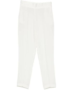 SIMONA CORSELLINI Pressed-Crease Cropped Trousers - White
