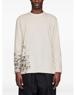 Y-3 T-Shirt Imprimé À Manches Longues - White