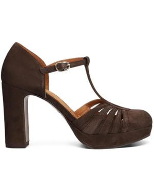 Chie Mihara Uyelo T-Bar Heeled Pumps - Brown