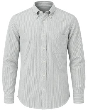 Hartford Pitt Striped Button-Down Shirt - Grey